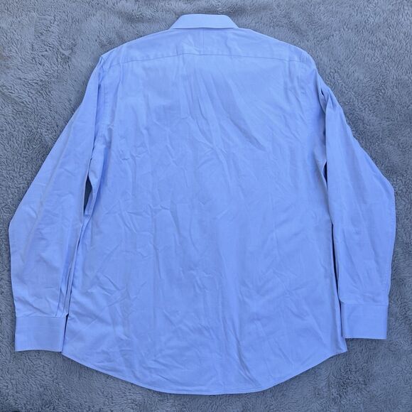 SuitSupply Egyptian Cotton Button Up Shirt Tessitura Monti Blue 43/17 H9092U - Picture 4 of 6